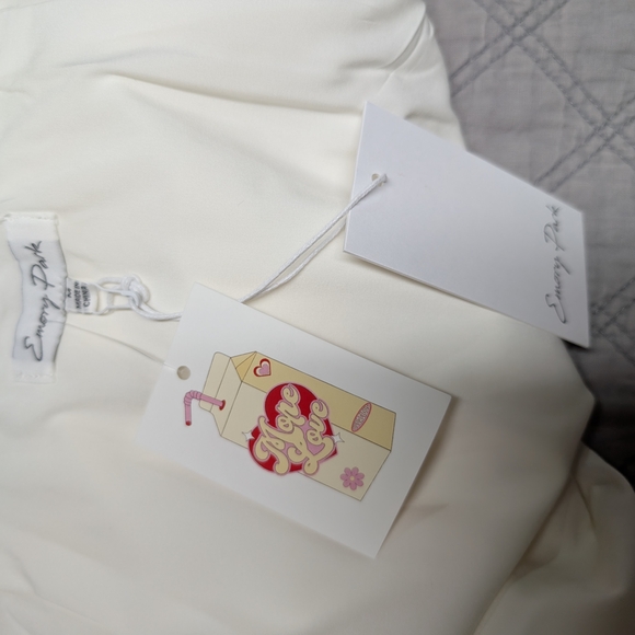 Emory Park Cream Asymmetrical Pencil Mini Skirt - Picture 6 of 7